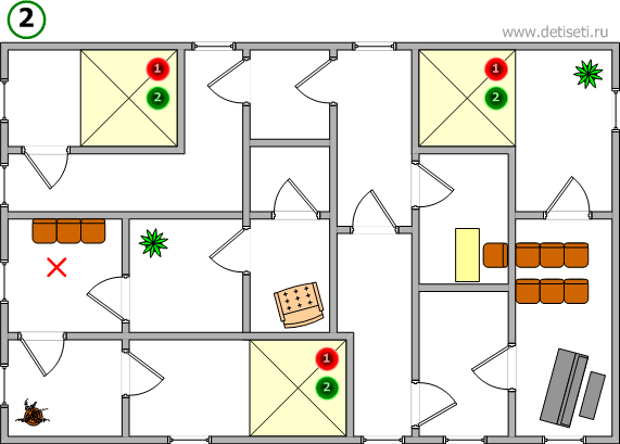 План дома - 2 этажа (сложность - 3)